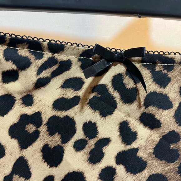 Windsor Leopard Print Satin Slip Mini Skirt Brown Tan Animal Print NWT L - Picture 4 of 10